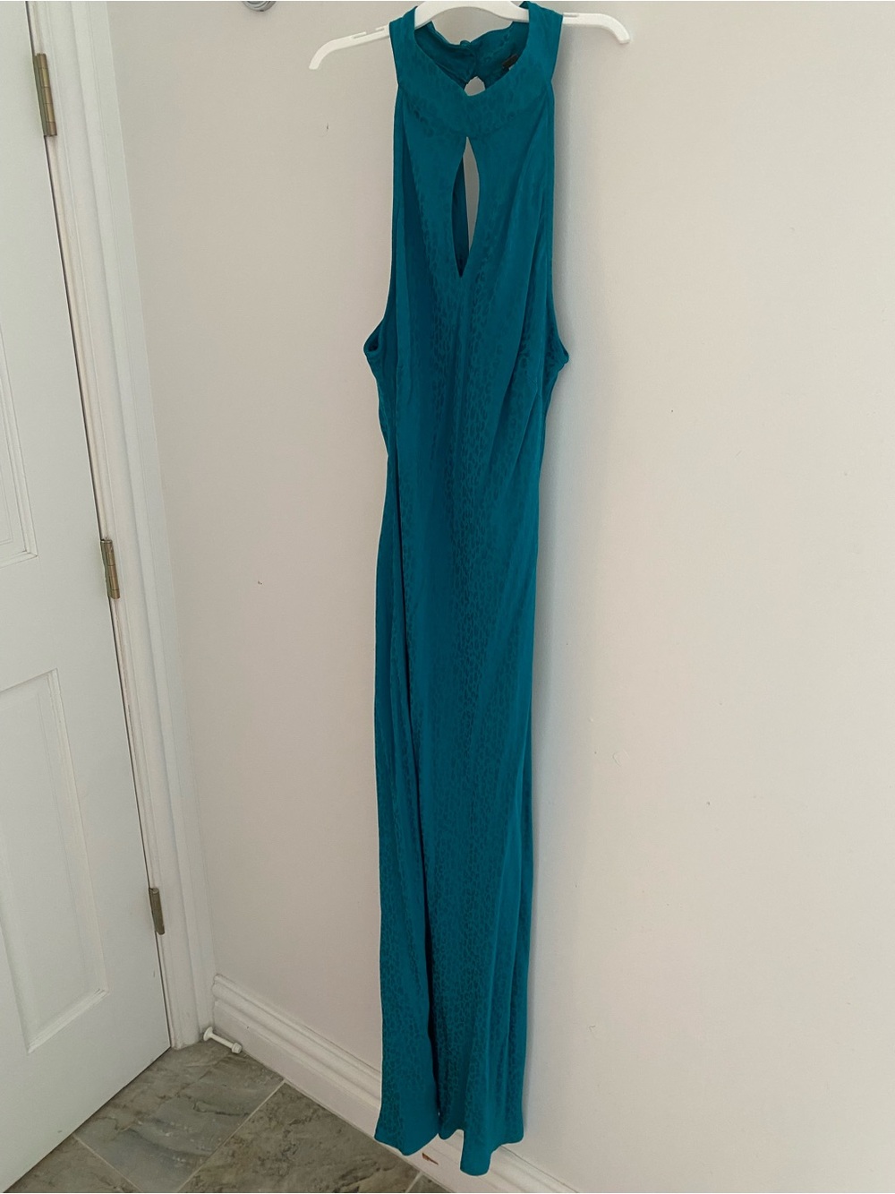Teal Halter Maxi Dress - Brand Not Shown